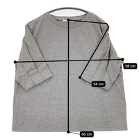 nachukara nk238071 タックスリーブ Ｔシャツ カットソー グレー レディース ナチュカラ【中古】5-0622S♪