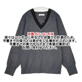 La TOTALITE 片畔レースVネックプルオーバー セーター ニット グレー ブラック レディース ラトータリテ【中古】5-1019T∞