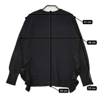 La TOTALITE ミラノリブサイドフリルプルオーバー セーター ニット 22AW ブラック レディース ラトータリテ【中古】5-0907M∞