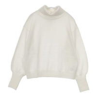 le coeur blanc バックパールエリニットプルオーバー セーター ニット ホワイト レディース ルクールブラン【中古】5-0907M∞