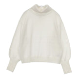 le coeur blanc バックパールエリニットプルオーバー セーター ニット ホワイト レディース ルクールブラン【中古】5-0907M∞