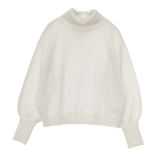le coeur blanc バックパールエリニットプルオーバー セーター ニット ホワイト レディース ルクールブラン【中古】5-0907M∞