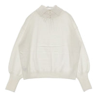 le coeur blanc バックパールエリニットプルオーバー セーター ニット ホワイト レディース ルクールブラン【中古】5-0907M∞