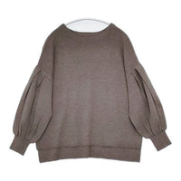 Jines 袖プリーツリブ セーター ニット ブラウン レディース ジネス【中古】5-0907T∞