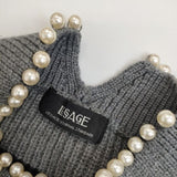 JOURNAL STANDARD L'essage パール畦プルオーバー セーター ニット 24AW グレー レディース ジャーナルスタンダードレサージュ【中古】5-0820T∞