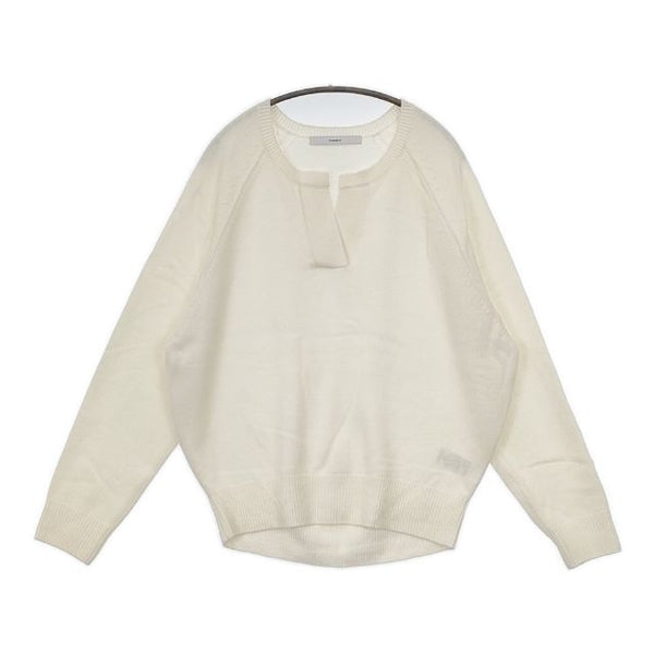 FRAMeWORK ミドルゲージ天竺ヘンリープルオーバー ウール セーター ニット 24AW ホワイト レディース フレームワーク【中古】5-0820T∞