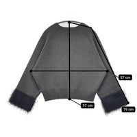 SLOBE IENA ファースリーブプルオーバー 定価14300円 セーター ニット 24AW グレー レディース スローブイエナ【中古】5-0820T∞