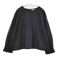 ina 袖口タックプルオーバー コットン ブラウス シャツ ブラック レディース イナ【中古】5-0907T∞