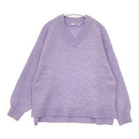 Simplicite ウール混Vネックプルオーバー セーター ニット 24AW パープル レディース シンプリシテェ【中古】5-0907T∞
