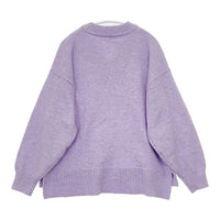 Simplicite ウール混Vネックプルオーバー セーター ニット 24AW パープル レディース シンプリシテェ【中古】5-0907T∞