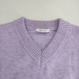 Simplicite ウール混Vネックプルオーバー セーター ニット 24AW パープル レディース シンプリシテェ【中古】5-0907T∞