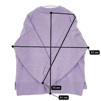 Simplicite ウール混Vネックプルオーバー セーター ニット 24AW パープル レディース シンプリシテェ【中古】5-0907T∞