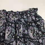 Simplicite インド製 コットン エスニックプリントギャザースカート 総柄 ロングスカート ネイビー レディース シンプリシテェ【中古】5-0807M∞