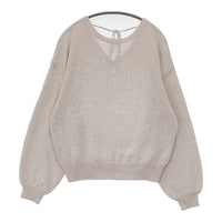 IENA テープヤーン パフ 2WAY プルオーバー 定価17600円 25080900702010 ニット 25SS ベージュ レディース イエナ【中古】5-0614M♪