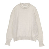 NOUVELLES DU PARADIS ムーコットン フリルハイネックプルオーバー コットン セーター ニット アイボリー レディース ヌーベルドゥパラディ【中古】5-0907T∞