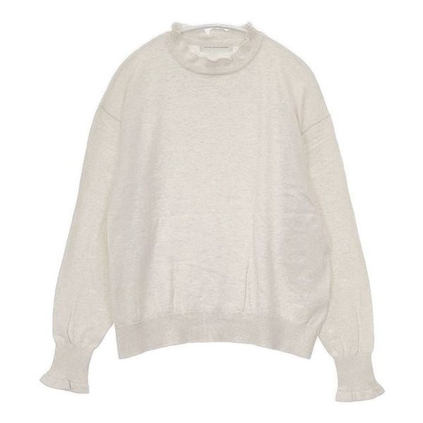 NOUVELLES DU PARADIS ムーコットン フリルハイネックプルオーバー コットン セーター ニット アイボリー レディース ヌーベルドゥパラディ【中古】5-0907T∞