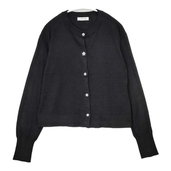 La TOTALITE ビジュー カーディガン 23AW ブラック レディース ラトータリテ【中古】5-0907M∞