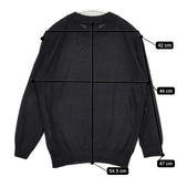 MARGARET HOWELL/JOHN SMEDLEY シルク100％ 578-8263001 CLOSE NECK T SHIRT KNIT セーター ニット ブラック レディース マーガレットハウエル/ジョンスメドレー【中古】5-1023T∞