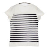 ORCIVAL フランス製 18 ボーダー Uネック 半袖Ｔシャツ カットソー ホワイト ネイビー レディース オーシバル/オーチバル【中古】5-0622S♪