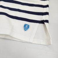 ORCIVAL フランス製 18 ボーダー Uネック 半袖Ｔシャツ カットソー ホワイト ネイビー レディース オーシバル/オーチバル【中古】5-0622S♪