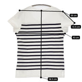 ORCIVAL フランス製 18 ボーダー Uネック 半袖Ｔシャツ カットソー ホワイト ネイビー レディース オーシバル/オーチバル【中古】5-0622S♪