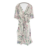 ISABEL MARANT FAVALLIA ARODIE DRESS Vネック フリル サイズ36 シルク ワンピース ホワイト レディース イザベルマラン【中古】5-0622S♪