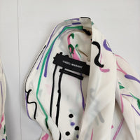 ISABEL MARANT FAVALLIA ARODIE DRESS Vネック フリル サイズ36 シルク ワンピース ホワイト レディース イザベルマラン【中古】5-0622S♪