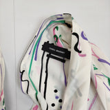 ISABEL MARANT FAVALLIA ARODIE DRESS Vネック フリル サイズ36 シルク ワンピース ホワイト レディース イザベルマラン【中古】5-0622S♪