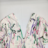 ISABEL MARANT FAVALLIA ARODIE DRESS Vネック フリル サイズ36 シルク ワンピース ホワイト レディース イザベルマラン【中古】5-0622S♪