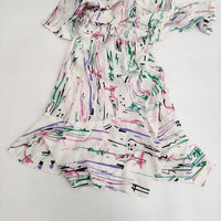 ISABEL MARANT FAVALLIA ARODIE DRESS Vネック フリル サイズ36 シルク ワンピース ホワイト レディース イザベルマラン【中古】5-0622S♪