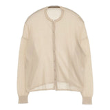 mina perhonen fledgy ys8396 イタリア製 定価61600円 コットン カーディガン ベージュ レディース ミナペルホネン【中古】5-1201M∞