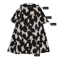 mina perhonen ta3252 slow dance サイズ36 七分袖 ワンピース ベージュ ブラック レディース ミナペルホネン【中古】5-0614T♪
