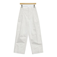 LOEFF コットンツイル 2タックパンツ2 定価36300円 パンツ ホワイト レディース ロエフ【中古】5-0911G∞
