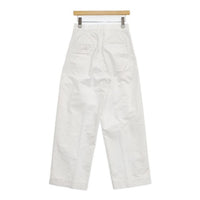 LOEFF コットンツイル 2タックパンツ2 定価36300円 パンツ ホワイト レディース ロエフ【中古】5-0911G∞