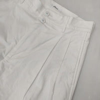 LOEFF コットンツイル 2タックパンツ2 定価36300円 パンツ ホワイト レディース ロエフ【中古】5-0911G∞