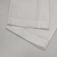 LOEFF コットンツイル 2タックパンツ2 定価36300円 パンツ ホワイト レディース ロエフ【中古】5-0911G∞