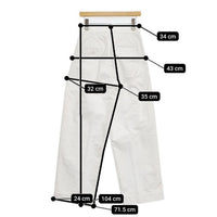 LOEFF コットンツイル 2タックパンツ2 定価36300円 パンツ ホワイト レディース ロエフ【中古】5-0911G∞