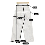 LOEFF コットンツイル 2タックパンツ2 定価36300円 パンツ ホワイト レディース ロエフ【中古】5-0911G∞