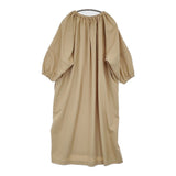 YONFA 袖切り替え サイズS ギャザー ワンピース ベージュ レディース ヨンファ【中古】5-0622M♪