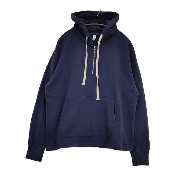 NATURAL LAUNDRY ライト裏毛ロングスウェット ハーフジップ パーカー ネイビー レディース ナチュラルランドリー【中古】5-0911M∞