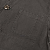 clip.tab ノーカラー コットンヘンプ ジャケット ネイビー レディース クリップタブ【中古】5-0911M∞