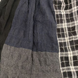 NATURAL LAUNDRY パッチワーク デラヴェ パネル コットンウール ロングスカート グレー ネイビー レディース ナチュラルランドリー【中古】5-1025T∞