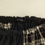 NATURAL LAUNDRY パッチワーク デラヴェ パネル コットンウール ロングスカート グレー ネイビー レディース ナチュラルランドリー【中古】5-1025T∞