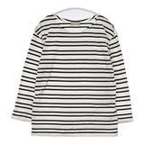 MARGARET HOWELL 578-169503 コットン ボーダー 長袖Ｔシャツ カットソー ロンＴ ホワイト ブラック レディース マーガレットハウエル【中古】5-0816M∞