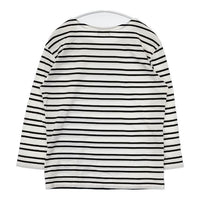 MARGARET HOWELL 578-169503 コットン ボーダー 長袖Ｔシャツ カットソー ロンＴ ホワイト ブラック レディース マーガレットハウエル【中古】5-0816M∞