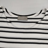 MARGARET HOWELL 578-169503 コットン ボーダー 長袖Ｔシャツ カットソー ロンＴ ホワイト ブラック レディース マーガレットハウエル【中古】5-0816M∞