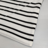 MARGARET HOWELL 578-169503 コットン ボーダー 長袖Ｔシャツ カットソー ロンＴ ホワイト ブラック レディース マーガレットハウエル【中古】5-0816M∞