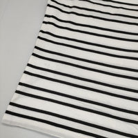 MARGARET HOWELL 578-169503 コットン ボーダー 長袖Ｔシャツ カットソー ロンＴ ホワイト ブラック レディース マーガレットハウエル【中古】5-0816M∞