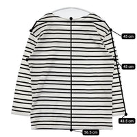 MARGARET HOWELL 578-169503 コットン ボーダー 長袖Ｔシャツ カットソー ロンＴ ホワイト ブラック レディース マーガレットハウエル【中古】5-0816M∞