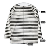 MARGARET HOWELL 578-169503 コットン ボーダー 長袖Ｔシャツ カットソー ロンＴ ホワイト ブラック レディース マーガレットハウエル【中古】5-0816M∞